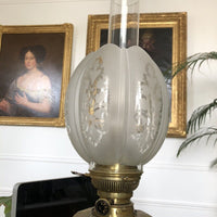Grande lampe à pétrole en bronze doré Napoléon III dragon chimère