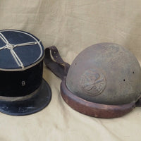 Casque de tankiste et képi d'un sous-lieutenant du 9ème BCC Bataillon