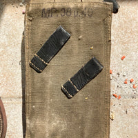 Authentique Étui Porte-Chargeurs Chargeurs Allemand Mp.38u.40 Toile Kaki Ww2