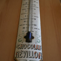 Ancienne Plaque émaillée Publicitaire Thermométre CHOCOLAT REVILLON