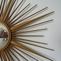 Ancien Miroir Soleil Chaty Vallauris Bombé Sorcière