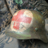 Casque Allemand Sanitaire Ww2 Camo Normandie