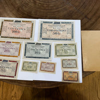 Lot Billets Bon Pour Régie Des Chemin De Fer Des Territoires Occupés Ancien