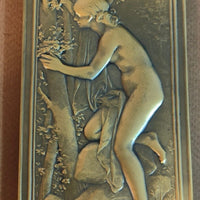 Médaille Bronze Art Nouveau Daniel Dupuis Le Nid Femme Nue