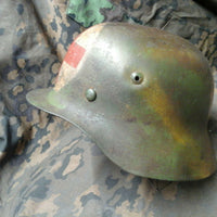 Casque Allemand Sanitaire Ww2 Camo Normandie