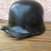 Casque Allemand Ww2 M34 Complet, Double Insigne.