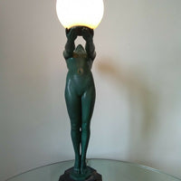 Max Le Verrier Grande Lampe "Clarté" 64 cm Art Déco signés