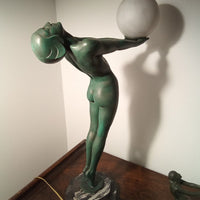 Max Le Verrier Grande lampe Art Deco