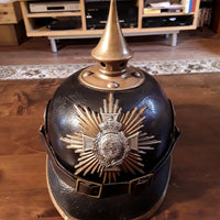 Casque À Pointe Troupe Saxe Reserviste Spikehelmet Pickelhaube
