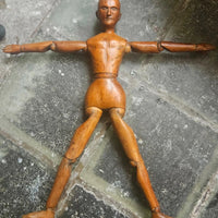 Mannequin Ancien Articulé En Bois Sculpté