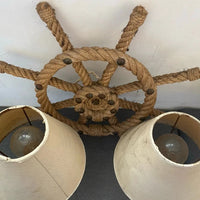 Audoux Minet Ancienne Paire D’appliques En Corde Barre Bateau Marine