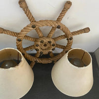 Audoux Minet Ancienne Paire D’appliques En Corde Barre Bateau Marine