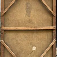 Grand Tableau Ancien Huile Portrait Femme Élégante Fleurs XVIIIe
