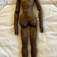 Ancien Mannequin D’artiste En Bois Articulé Sculpté Xix