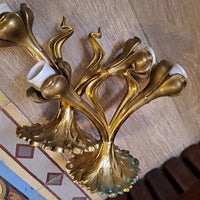 Paire D'Appliques ou Plafonniers En Bronze Art Nouveau