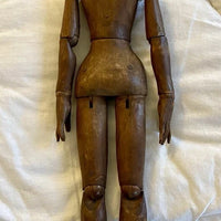 Ancien Mannequin D’artiste En Bois Articulé Sculpté Xix