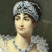 Tableau Ancien Miniature Portrait Impératrice Joséphine Sacre Napoléon Peinture