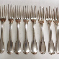 Lot De 12 Couverts Anciens Modèle Filets Armoriés En Argent Massif 18ème