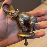 Ancienne Mascotte Automobile Bronze Elephant Bouchon Radiateur Mascote Auto