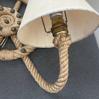 Audoux Minet Ancienne Paire D’appliques En Corde Barre Bateau Marine