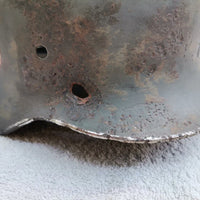 Casque Allemand troupe ww2 original - impacté
