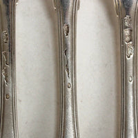 Lot De 12 Couverts Anciens Modèle Filets Armoriés En Argent Massif 18ème