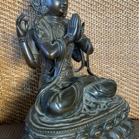 Statue Bronze Époque Xix Eme ( Inde Cambodge Vietnan  )