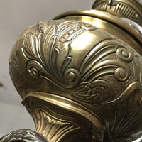 Grande lampe à pétrole en bronze doré Napoléon III dragon chimère