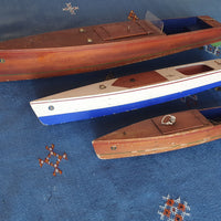 Lot vintage de 3 Bateaux Racer de bassin Kellner années 1930