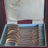 Ensemble De 12 Cuillères À Café En Argent Massif De L'Orfèvre Henri Soufflot