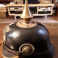 Casque À Pointe Troupe Saxe Reserviste Spikehelmet Pickelhaube