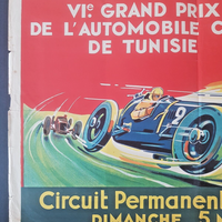 Ancienne affiche, Grand prix de l'automobile club Tunisie, Carthage