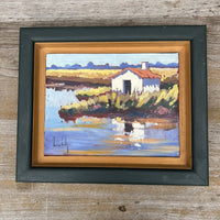 Tableau Olivier Suire Verley Cabane Marais Salant Ile De Ré Huile Sur Toile