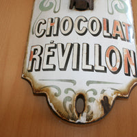 Ancienne Plaque émaillée Publicitaire Thermométre CHOCOLAT REVILLON