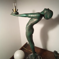 Max Le Verrier Grande lampe Art Deco