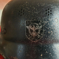 Casque Allemand Ww2 M34 Complet, Double Insigne.