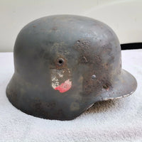 Casque Allemand troupe ww2 original - impacté