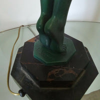 Max Le Verrier Grande Lampe "Clarté" 64 cm Art Déco signés