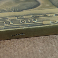 Médaille Bronze Art Nouveau Daniel Dupuis Le Nid Femme Nue
