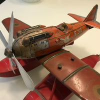 Jouet Ancien Mecanique  Tole Hydravion Jep F260