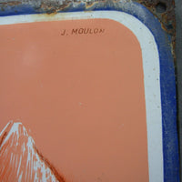 Plaque émaillée publicitaire OSPORCINE signée J.MOULON