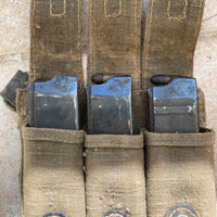 Authentique Étui Porte-Chargeurs Chargeurs Allemand Mp.38u.40 Toile Kaki Ww2