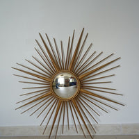 Ancien Miroir Soleil Chaty Vallauris Bombé Sorcière