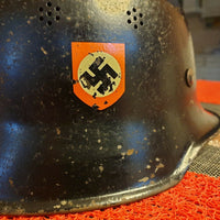 Casque Allemand Ww2 M34 Complet, Double Insigne.