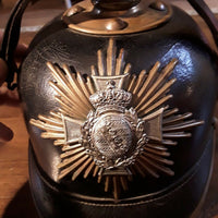 Casque À Pointe Troupe Saxe Reserviste Spikehelmet Pickelhaube