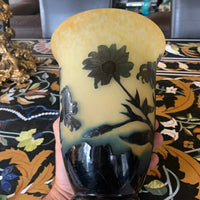 Grand Vase Par André Delatte, Nancy. 'chrysanthèmes' Vers 1920