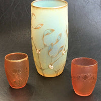 Vase opalescent  émaillé signé Daum Nancy ( Authentique vers 1900 )