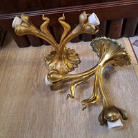 Paire D'Appliques ou Plafonniers En Bronze Art Nouveau