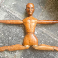 Mannequin Ancien Articulé En Bois Sculpté