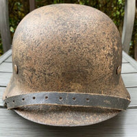 Ancien Casque Camoufle Allemand  - 2ème Guerre
